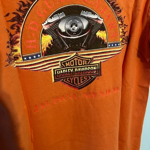Harley-Davidson Orange Graphic Men's Tee - Picture 2 of 2